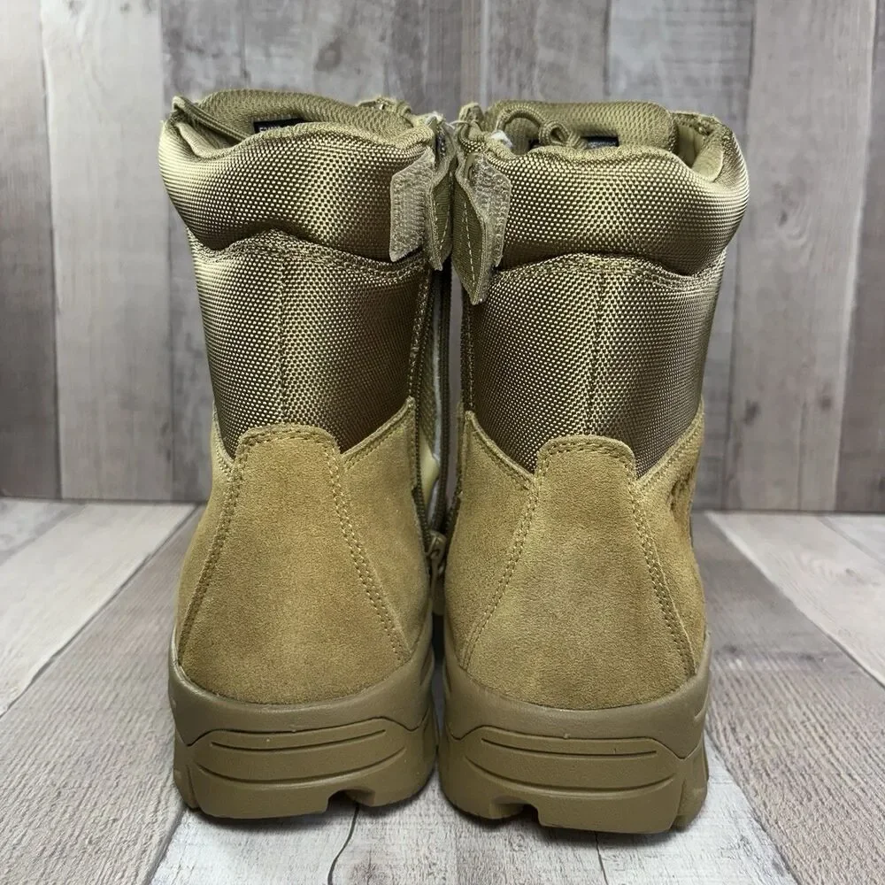 Bates Tac Sport Mens Size 9 Tactical Duty Suede Boots 8 Inch Zip Soft Toe Coyote